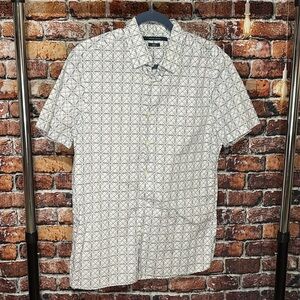 Perry Ellis men’s medium slim fit stretch short sleeve shirt geometric print